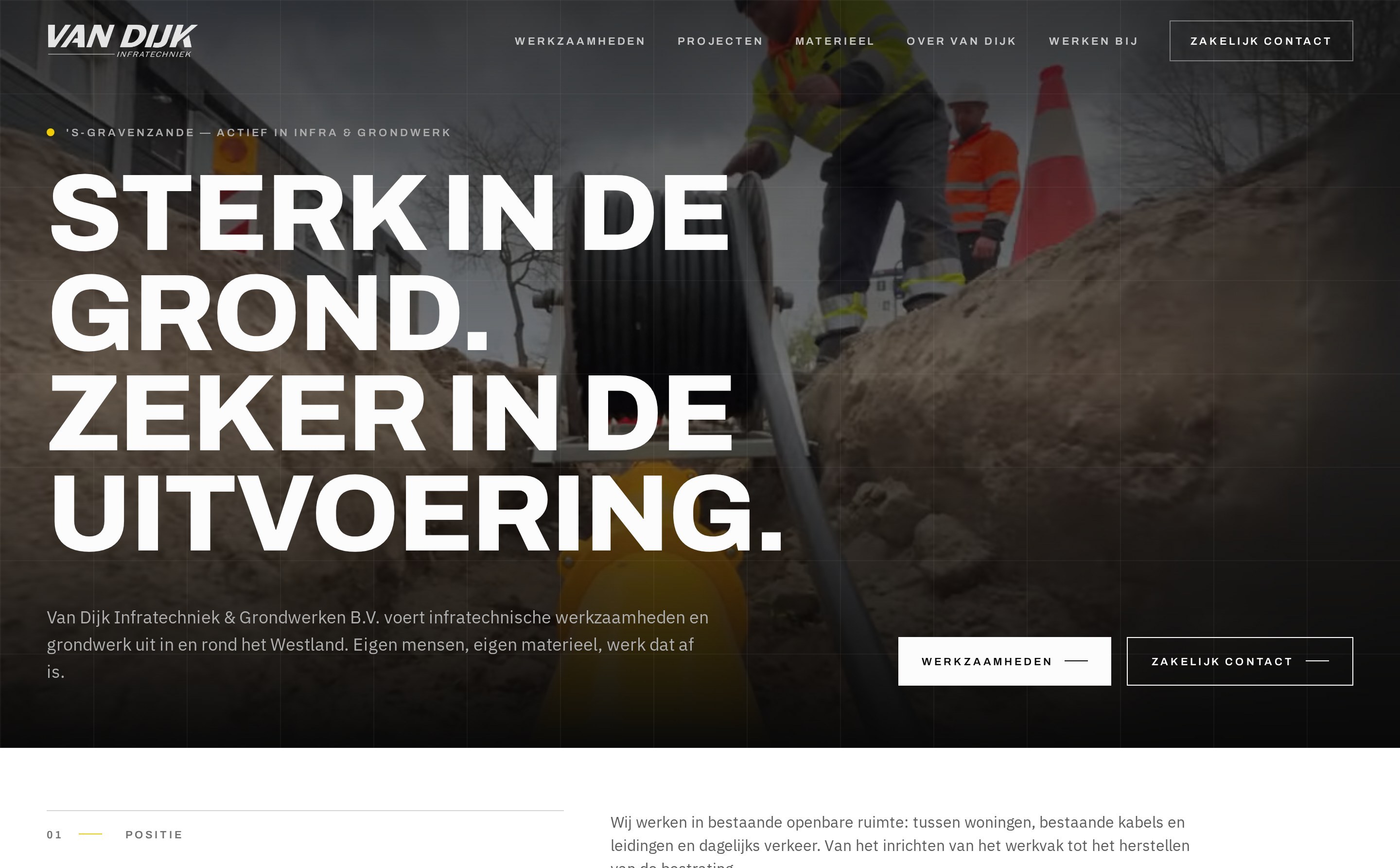 Website van Van Dijk Infratechniek & Grondwerken