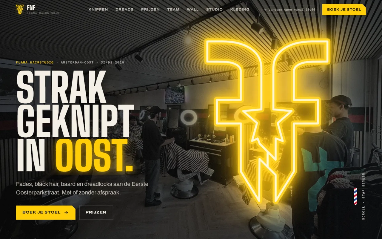 Nieuwe website van Flama Hairstudio