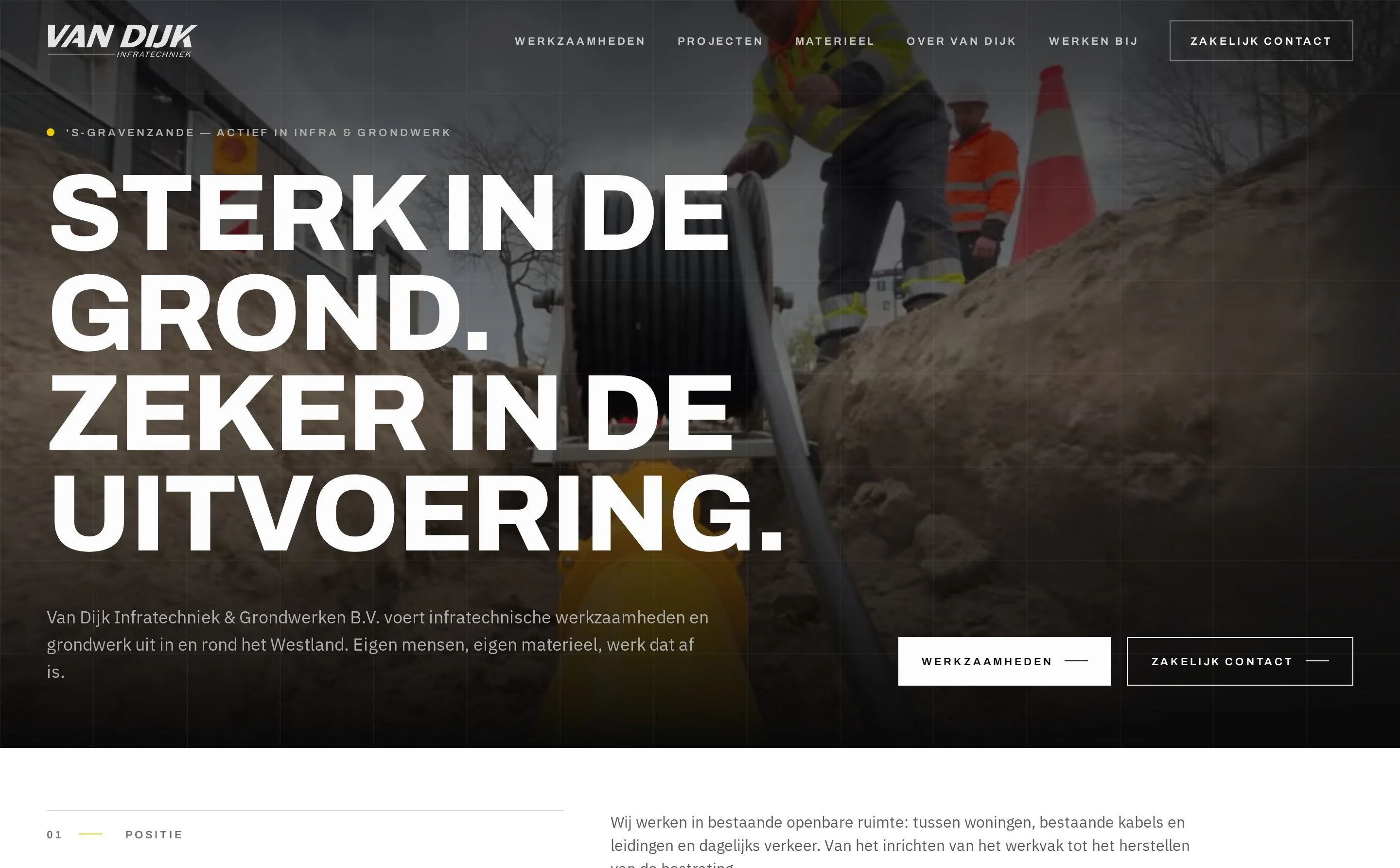 Website van Van Dijk Infratechniek & Grondwerken